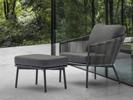 Whiteline Modern Living Outdoor Yarrow Grey Aluminum Cushion Lounge Set