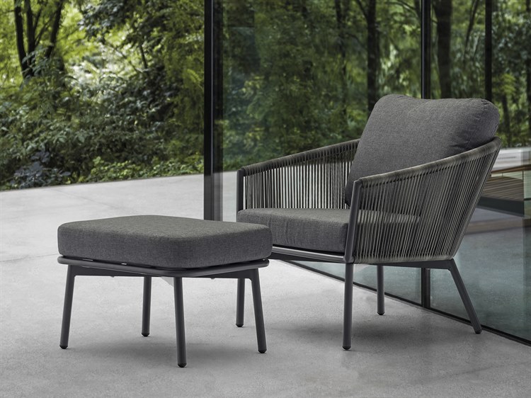 Whiteline Modern Living Outdoor Yarrow Grey Aluminum Cushion Lounge Set