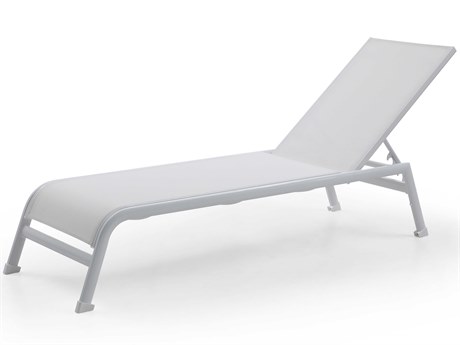 Whiteline Modern Living Outdoor Sunset White Aluminum Sling Lounge Chair