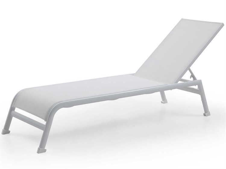 Whiteline Modern Living Outdoor Sunset White Aluminum Sling Lounge Chair