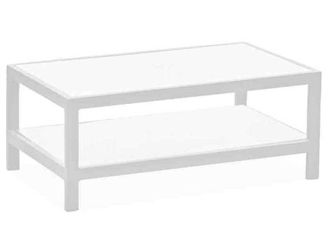 Whiteline Modern Living Outdoor Angelina White Aluminum Rectangular Coffee Table
