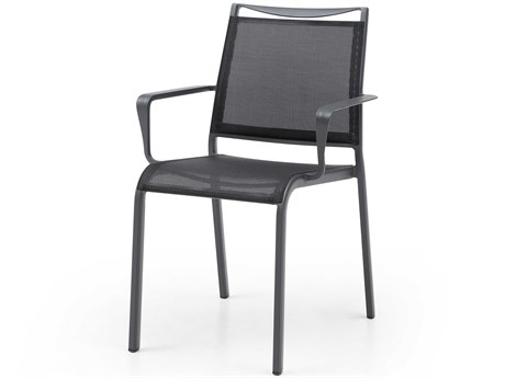 Whiteline Modern Living Outdoor Aloha Grey Aluminum Sling Dining Chair