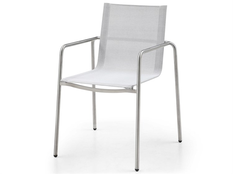 Whiteline Modern Living Outdoor Paola Light Grey Aluminum Sling Dining Chair