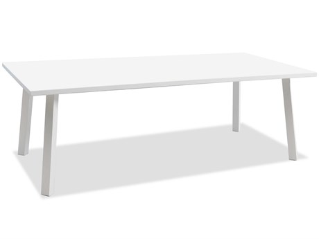 Whiteline Modern Living Outdoor Rio White Aluminum Rectangular Dining Table