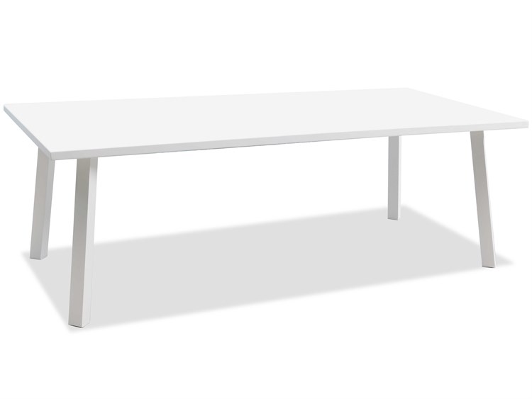 Whiteline Modern Living Outdoor Rio White Aluminum Rectangular Dining Table