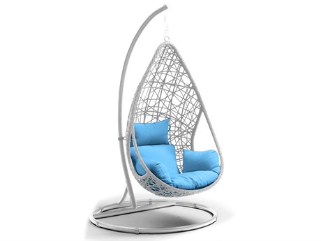 Whiteline Modern Living Outdoor Bravo White Aluminum Cushion Swing