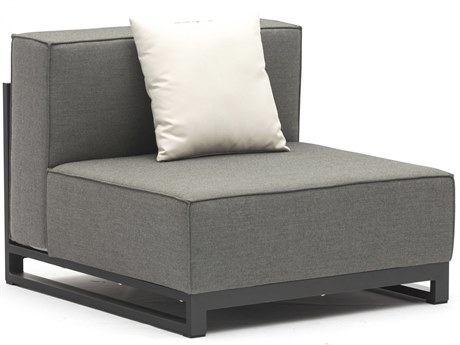 Whiteline Modern Living Outdoor Sensation Dark Grey Fabric Cushion Lounge Chair