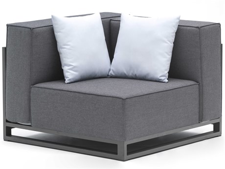 Whiteline Modern Living Outdoor Sensation Dark Grey Fabric Cushion Lounge Chair
