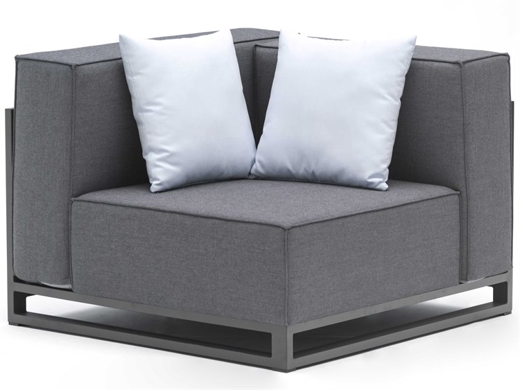 Whiteline Modern Living Outdoor Sensation Dark Grey Fabric Cushion Lounge Chair