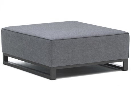 Whiteline Modern Living Outdoor Sensation Dark Grey Fabric Cushion Ottoman