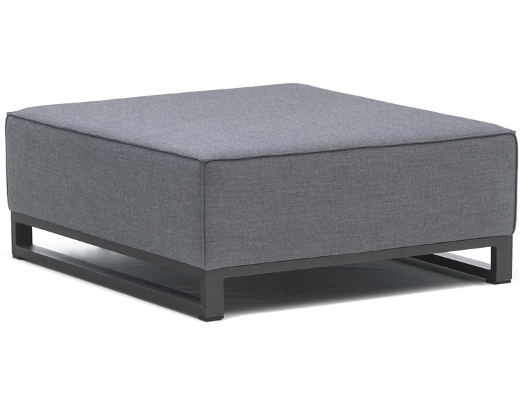 Whiteline Modern Living Outdoor Sensation Dark Grey Fabric Cushion Ottoman