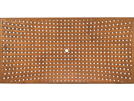 Woodard Solid Cast Aluminum Thatch 84''W x 42''D Rectangular Table Top with Umbrella Hole