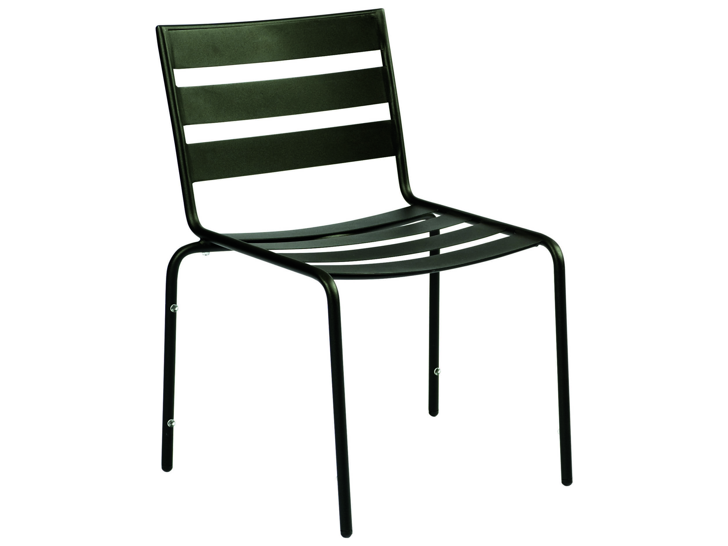 Woodard Cafe Series Wrought Iron Textured Black Stackable Dining