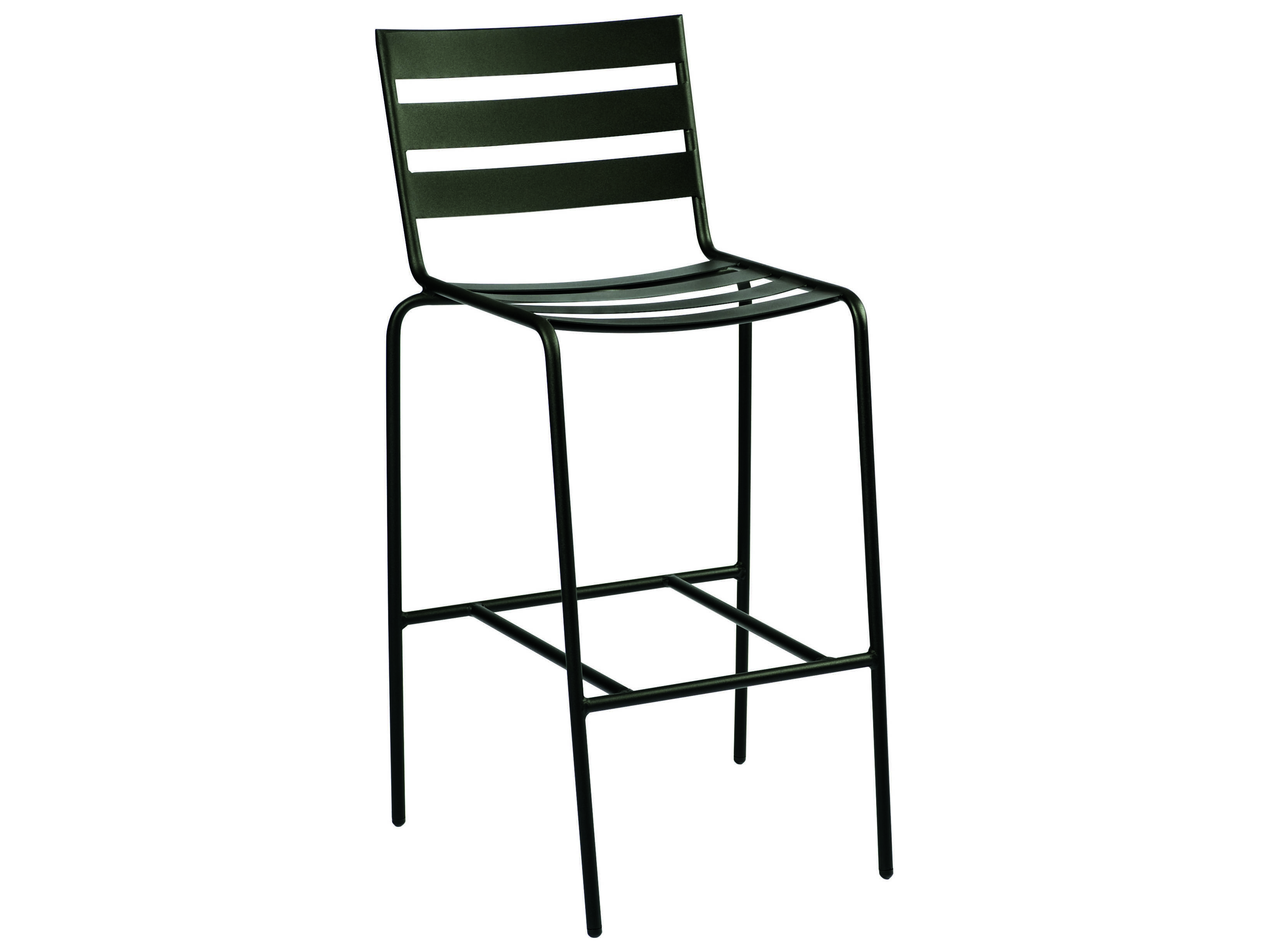 Woodard Cafe Series Wrought Iron Textured Black Bar Stool Wr11008192