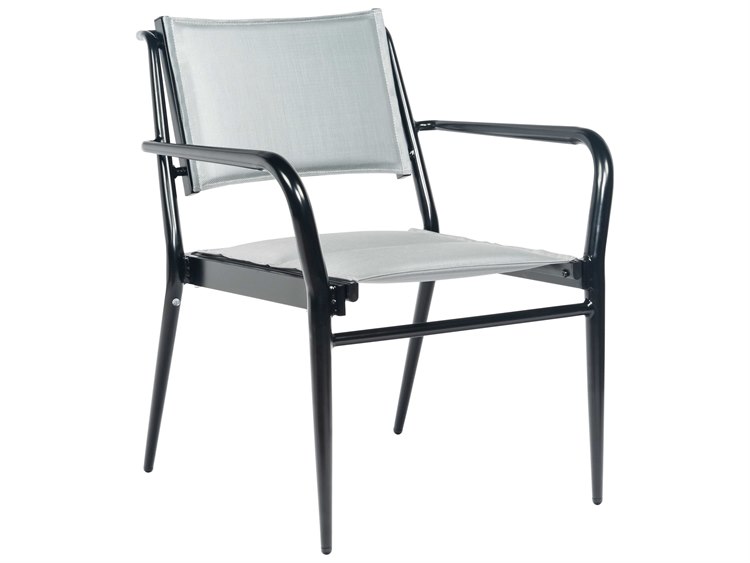 Woodard Daytona Padded Sling Aluminum Stackable Dining Arm Chair