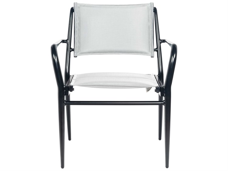 Woodard Daytona Padded Sling Aluminum Stackable Patio Dining Arm Chair