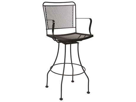 Woodard Constantine Wrought Iron Swivel Outdoor Patio Bar Stool