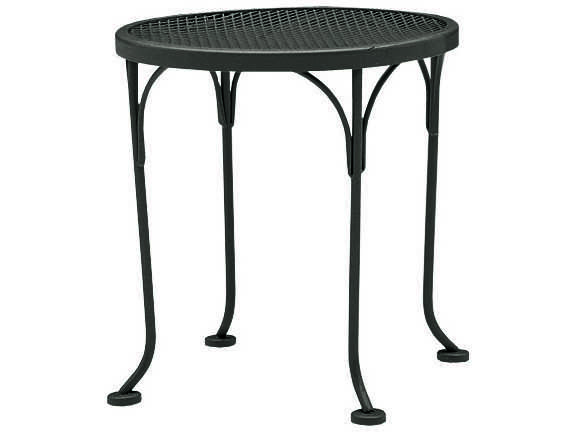 Woodard Wrought Iron Mesh 17 Wide Round End Table Wr190193 - Patio Living Woodard Furniture