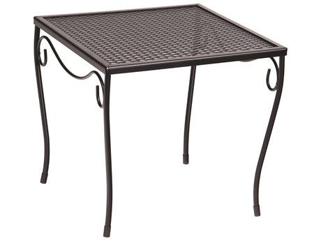 Woodard Wrought Iron Mesh Square Medium Patio End Table