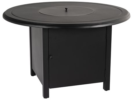 Woodard Solid Cast Dining Height 48'' Aluminum Round Fire Pit Table