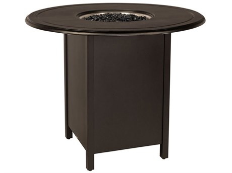 Woodard Solid Cast Bar Height 48'' Aluminum Round Fire Pit Table