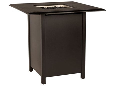 Woodard Solid Cast Aluminum 42'' Square Bar Height Fire Table