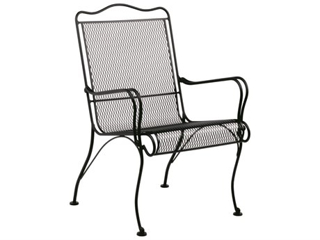 Woodard Tucson Wrought Iron High Back Outdoor Patio Lounge Chair