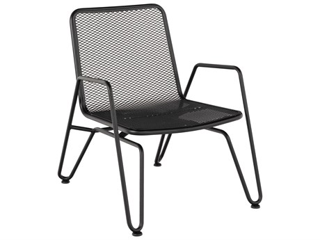 Woodard Briarwood Wrought Iron High Back Coil Spring Lounge Chair ...
