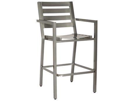 Woodard Palm Coast Slat Bar Stool with Arms Seat Replacement Cushions