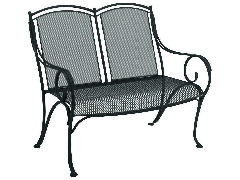 Woodard Modesto Wrought Iron Bench with Cushion | WR260004ST