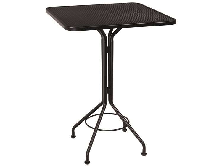 Woodard Wrought Iron Mesh 30'' Square Bar Height Table