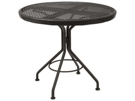 Woodard Mesh Wrought Iron 30'' Round Dining Table -Textured Black