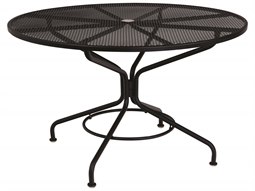 Textured Black 48'' Wide Round Table with Umbrella Hole