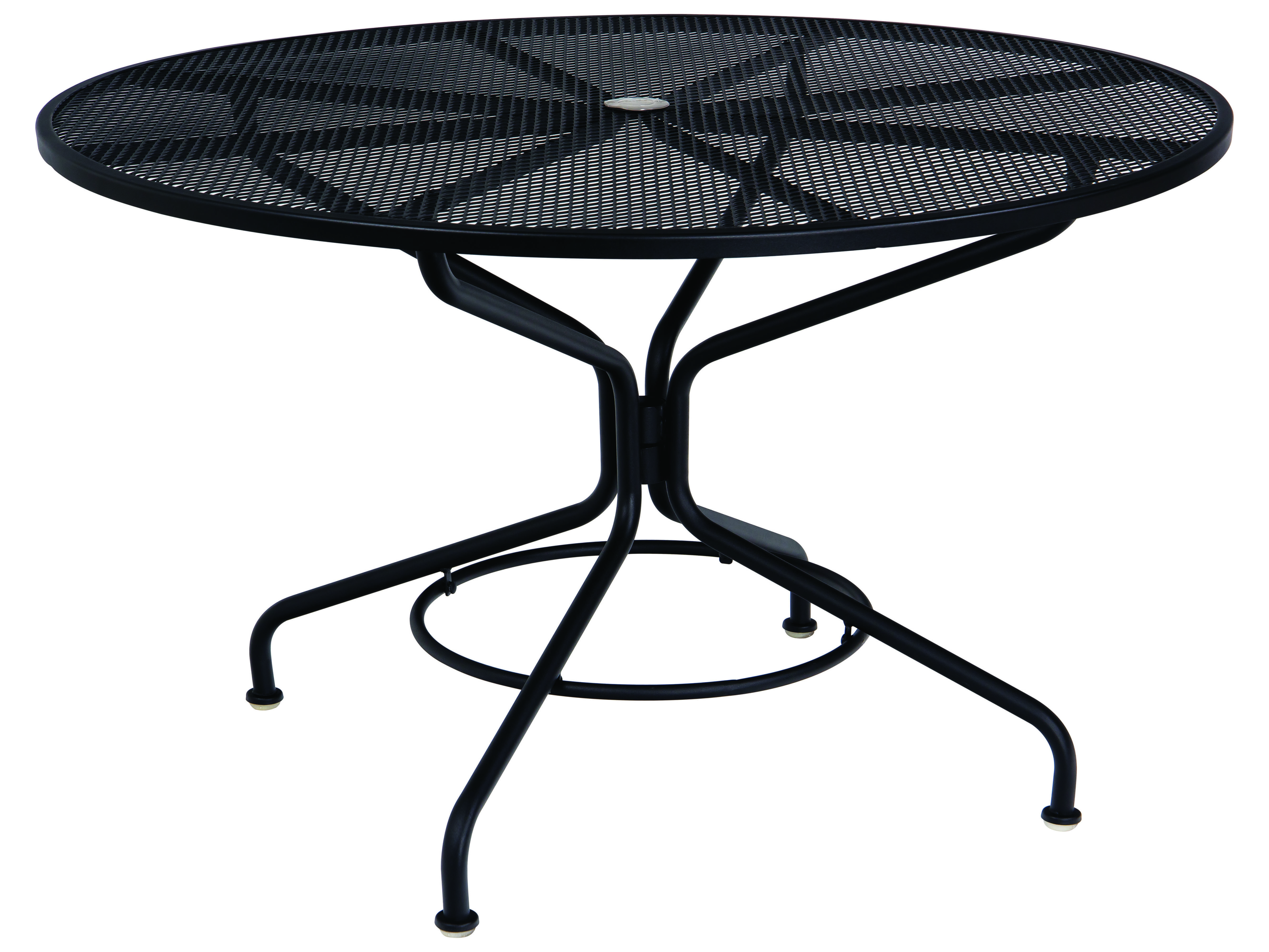 patio table and chairs with umbrella hole