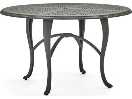 Woodard Hampton Cast Aluminum 48'' Round Dining Table with Umbrella Hole