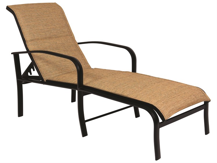 Woodard Fremont Padded Sling Aluminum Adjustable Chaise Lounge