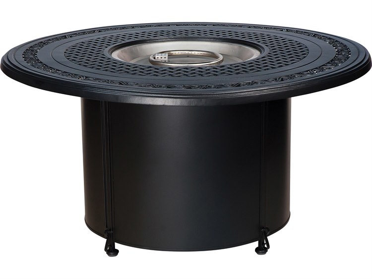 Woodard Universal Iron Chat Height Round Fire Table Base with Square Burner