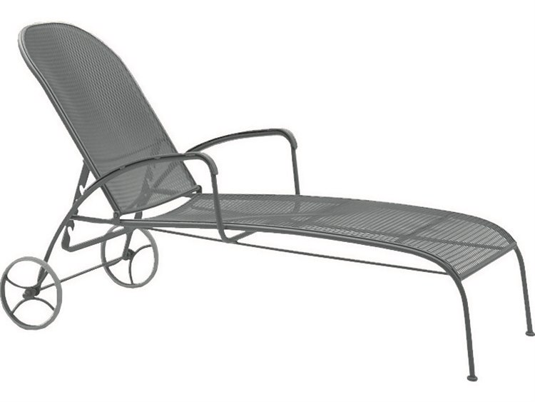 Woodard Valencia Wrought Iron Adjustable Chaise Lounge with Cushion