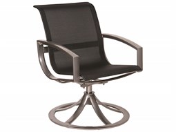Woodard Metropolis Aluminum Sling Swivel Dining Arm Chair