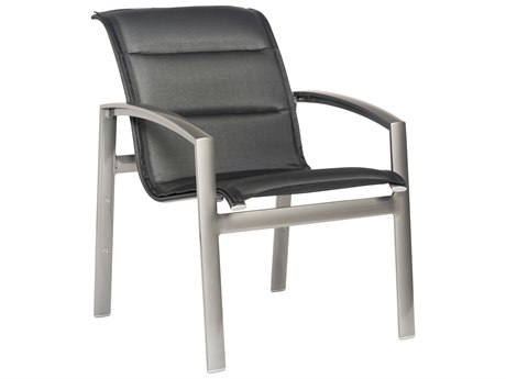Woodard Metropolis Padded Sling Aluminum Stackable Dining Arm Chair