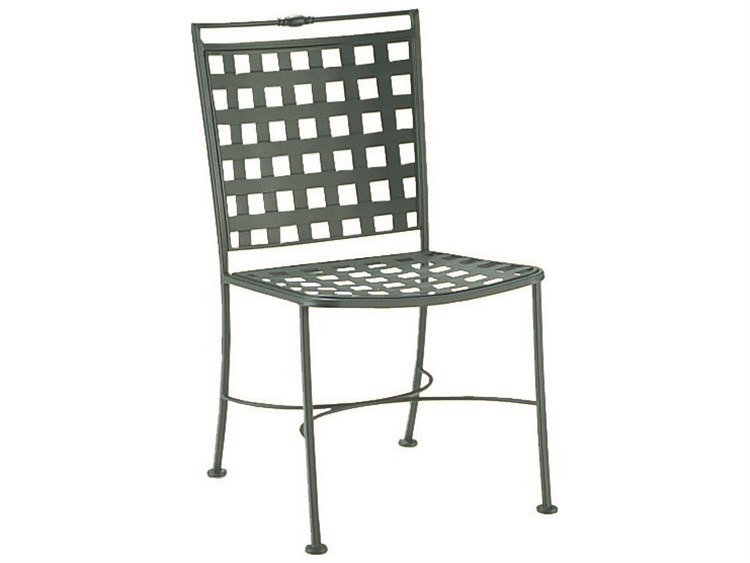 Woodard Sheffield Wrought Iron Dining Side Chair with Cushion