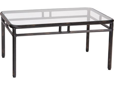 Woodard Hill Aluminum 36 X 24 Rectangular Gl Top Coffee Table Woodard Hill Aluminum 36 X 24 Rectangular Gl Top Coffee Table