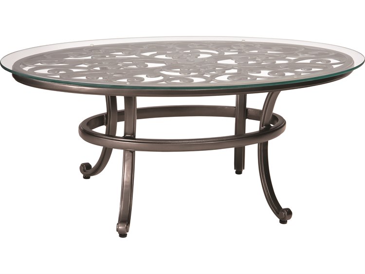 Woodard New Orleans Cast Aluminum 52 X 28 Round Glass Top Coffee Woodard New Orleans Cast Aluminum 52 X 28 Round Glass Top Coffee Table 3w0443