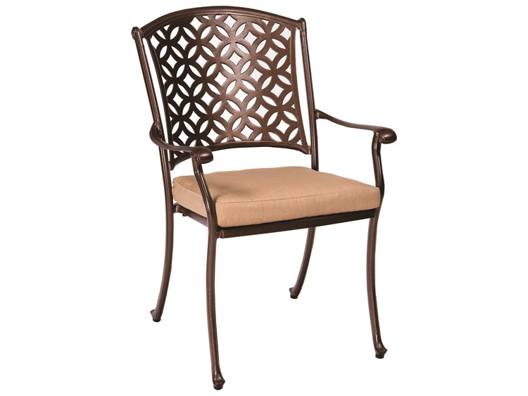 Woodard Casa Cast Aluminum Dining Arm Chair with Cushion