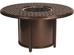 Woodard Casa Cast Aluminum 48'' Round Chat Height Fire Pit Table