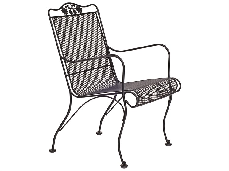 Woodard Briarwood Wrought Iron High Back Lounge Chair with Cushion