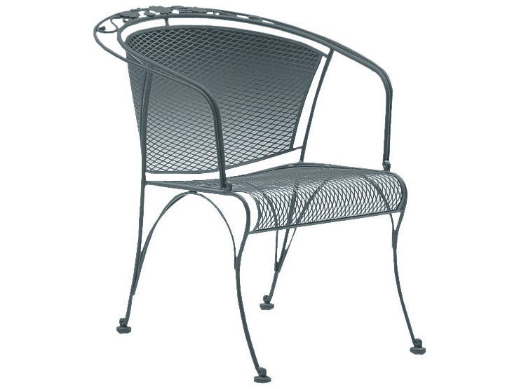 Woodard Briarwood Barrel Dining Chair, Wrought Iron Patio Furniture Seat Cushions