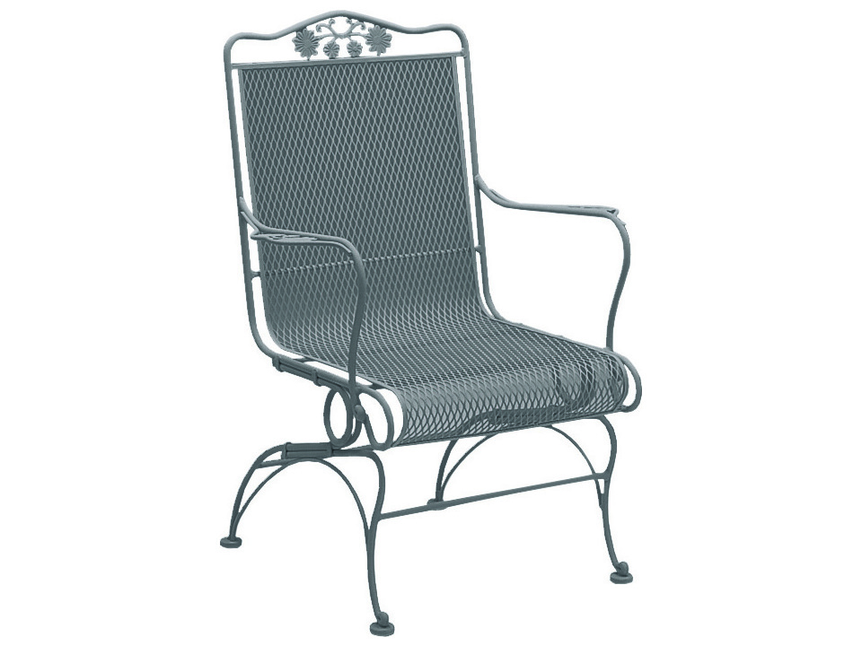 Woodard Briarwood Wrought Iron High Back Coil Spring Lounge Chair Wr400066 - Woodard Outdoor Patio Chairs