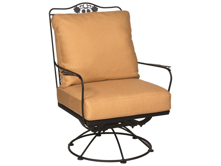Woodard Briarwood Wrought Iron Swivel Rocker Lounge Chair