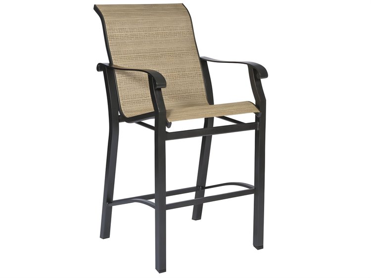 Woodard Cortland Sling Aluminum Patio Bar Stool